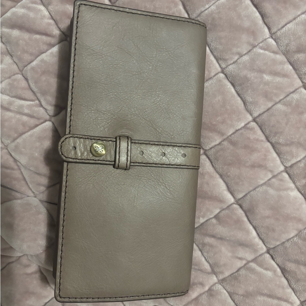 HOBO Taupe Leather Wallet
